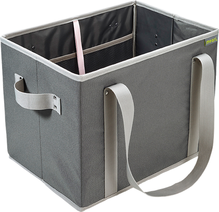 Sammenleggbar handlekurv Granite Grey 24 liter Meori forfra