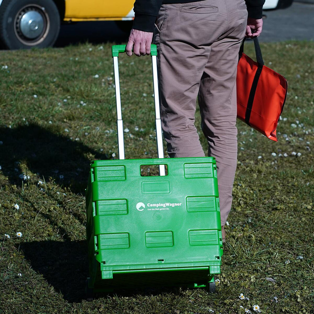 Sammenleggbar handlevogn 35 kg, Camping Wagner lagring i bil