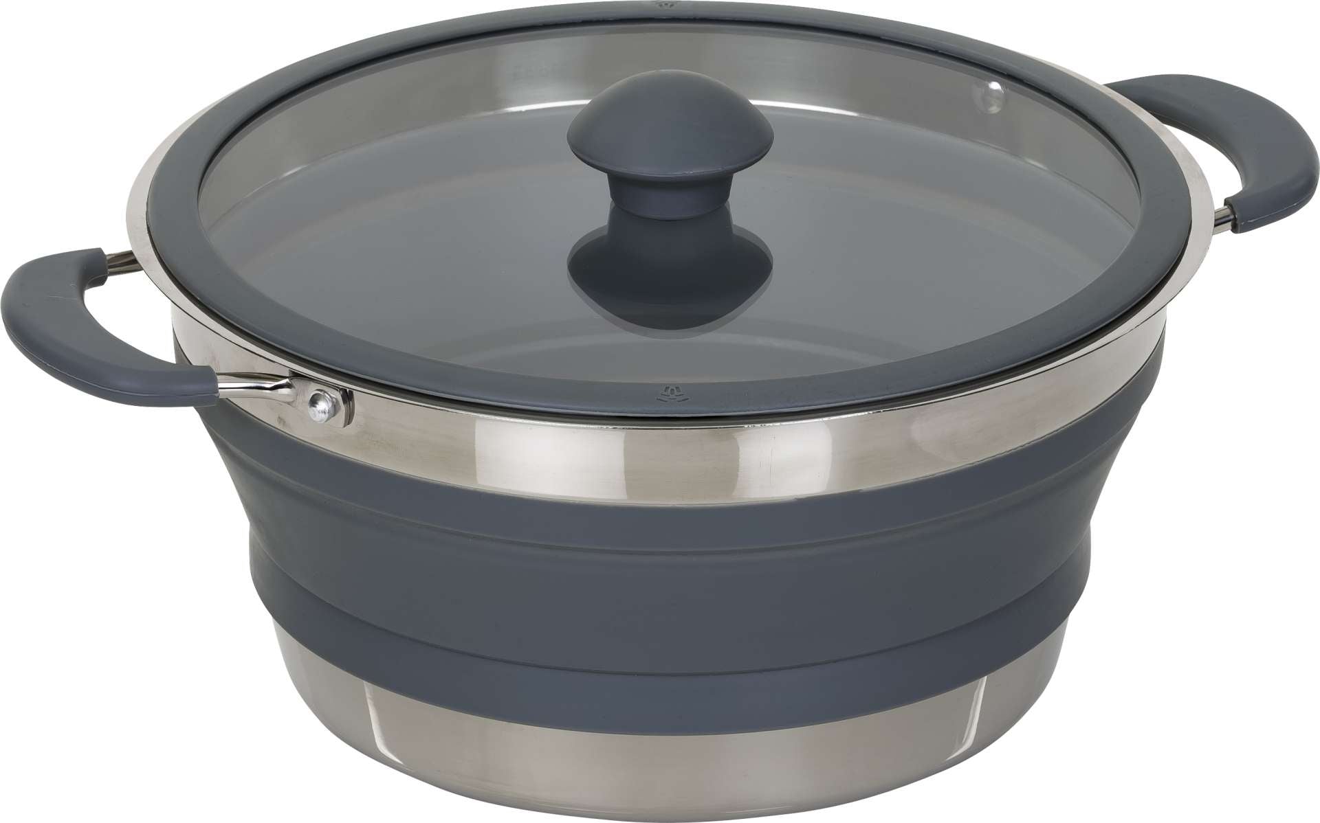 Sammenleggbar kjele 3,5 l rustfritt stål og silikon for camping