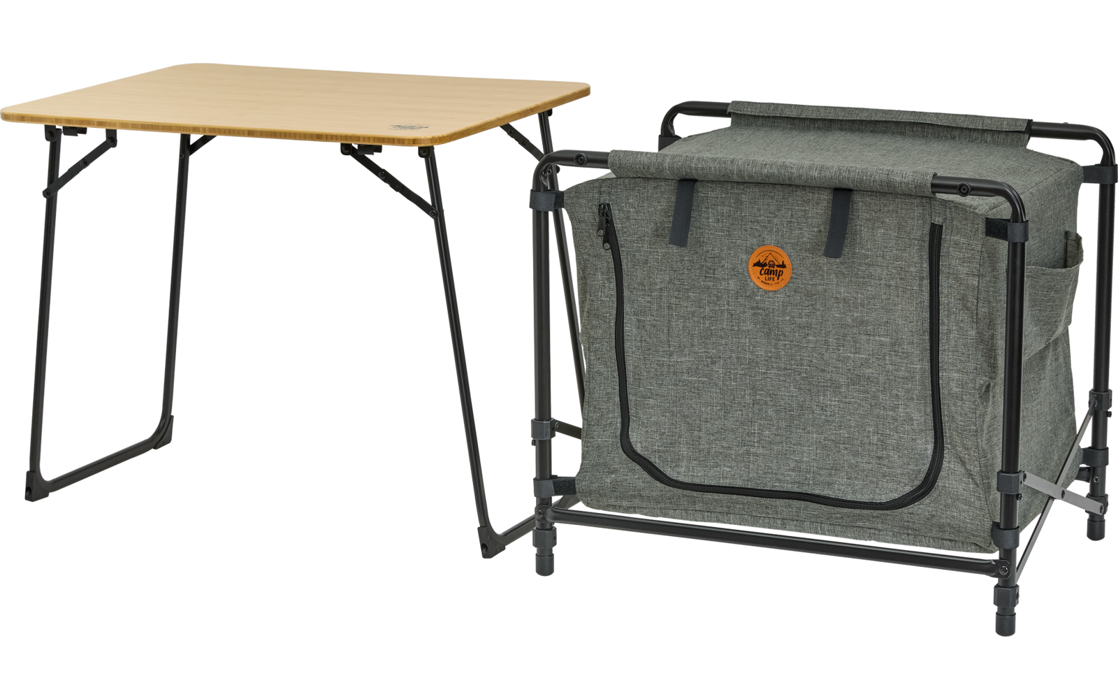 Sammenleggbar kjøkkenboks Skopje med campingbord 60x45 cm - Camplife pakket for transport
