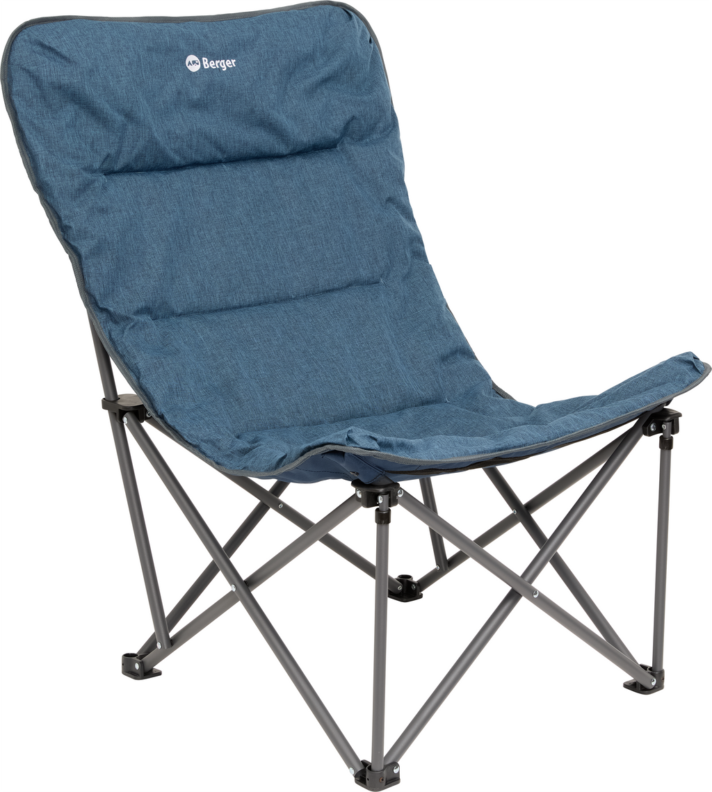 Sammenleggbar loungestol Salvador 68 cm bred polyester stålramme forfra