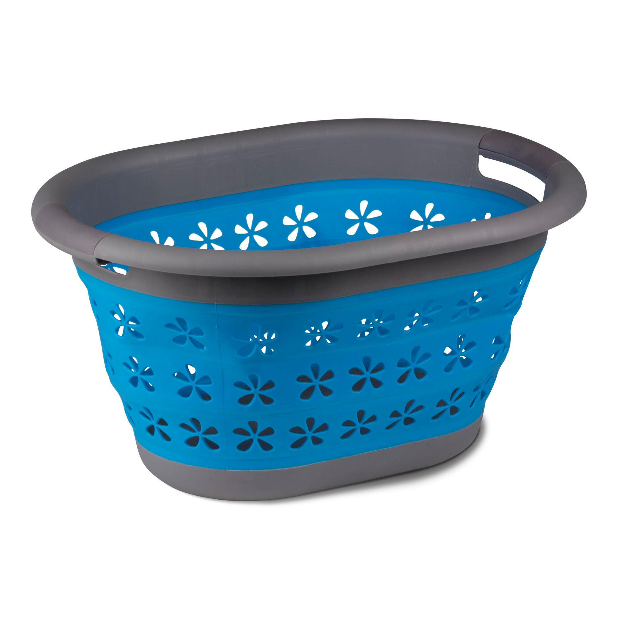 Sammenleggbar skittentøyskurv med håndtak 38x29 cm blå fra Kampa