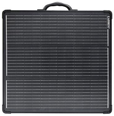 Detalj av sammenleggbar solcellepanel koffert 130W monokrystallinsk Carbest