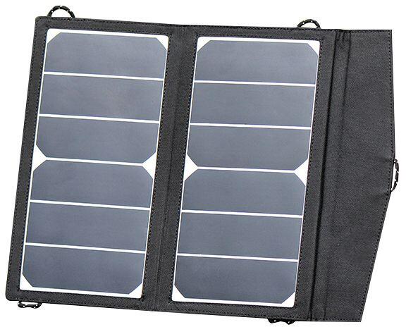 Sammenleggbar solcelleveske Trek King 2x7W USB 500 g forfra