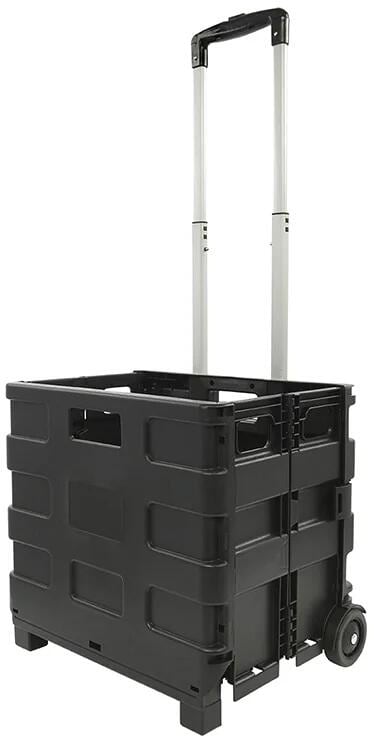 Sammenleggbar transporttralle med klappboks 25 kg fra Pro Plus forfra