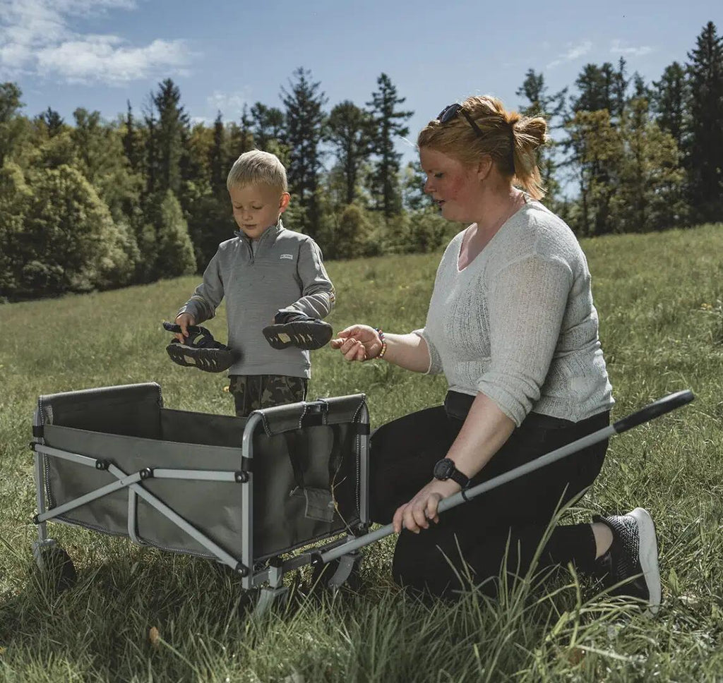 Håndtak og ramme på sammenleggbar transportvogn Hornbeam 58L 4,4 kg grønn