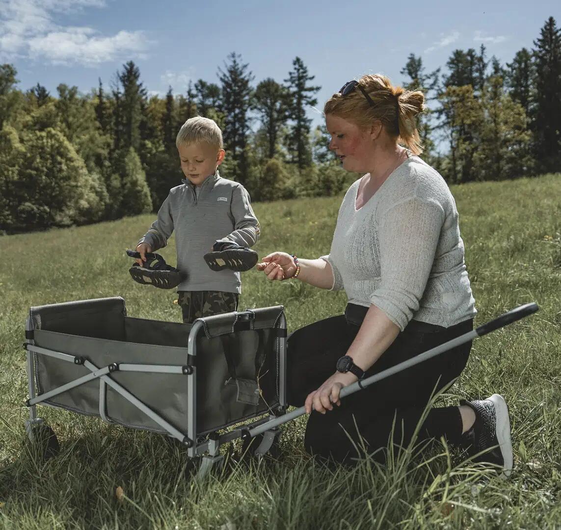 Håndtak og ramme på sammenleggbar transportvogn Hornbeam 58L 4,4 kg grønn