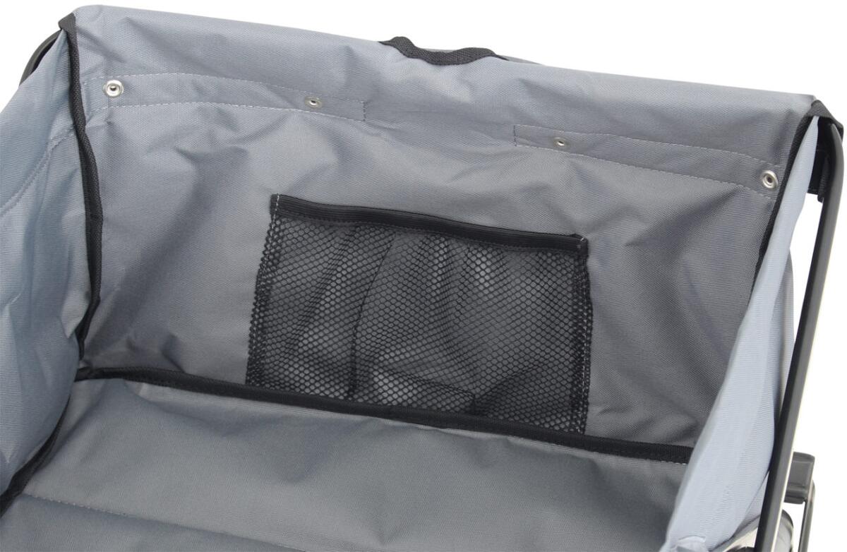 Detalj av sammenleggbar ramme på Sammenleggbar transportvogn Sunny 75 kg grå Eurotrail