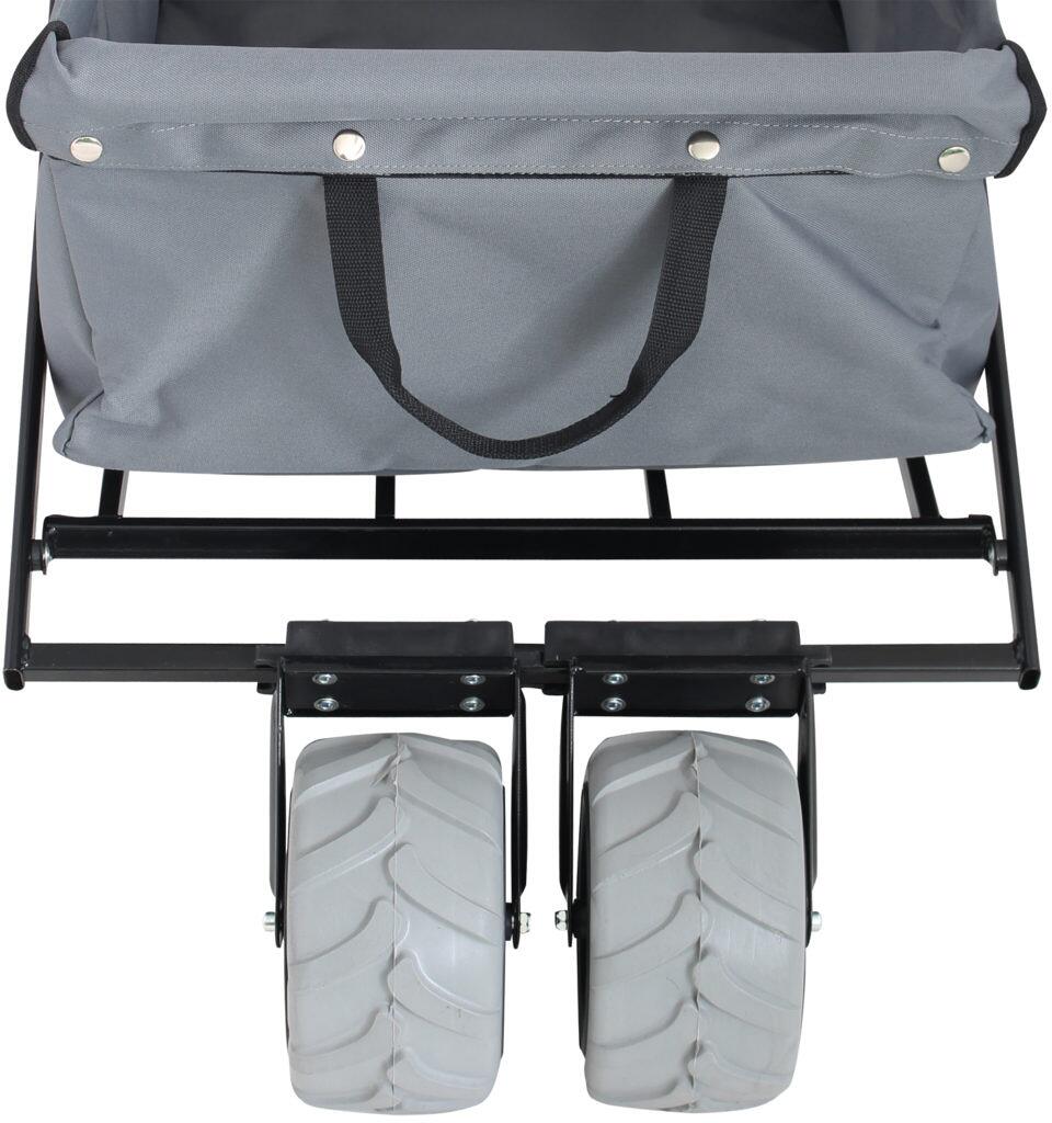 Sammenleggbar transportvogn Sunny 75 kg grå Eurotrail montert på gress