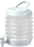 Sammenleggbar vanndispenser 3,5 l med tappekran hvit Camp4 forfra