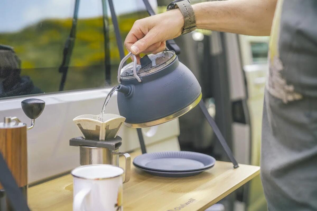Sammenleggbar vannkjele 1,5L Collaps Tea Time blå 330g - Outwell detalj nærbilde