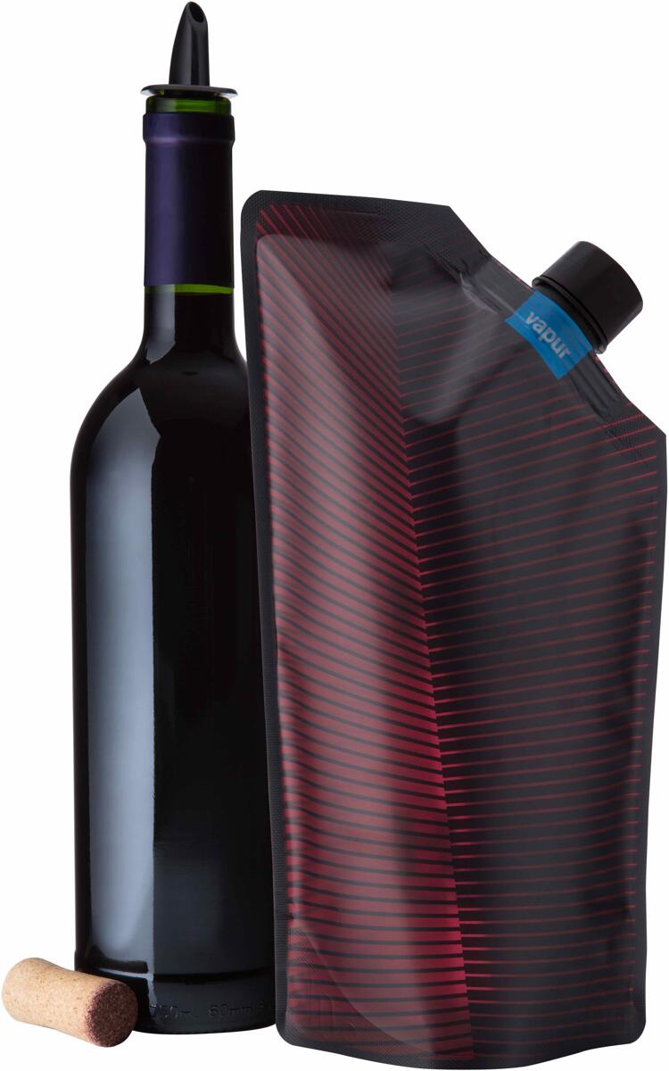 Sammenleggbar vinbærer Wine Carrier 750 ml maroon - Vapur bakside