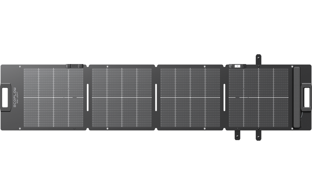 Nærbilde av solcellepanelets sammenleggbare konstruksjon 110 W IP68 XT60 - EcoFlow