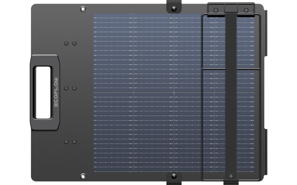 Sammenleggbart bifasialt solcellepanel 110 W IP68 XT60 - EcoFlow sammenbrettet for transport