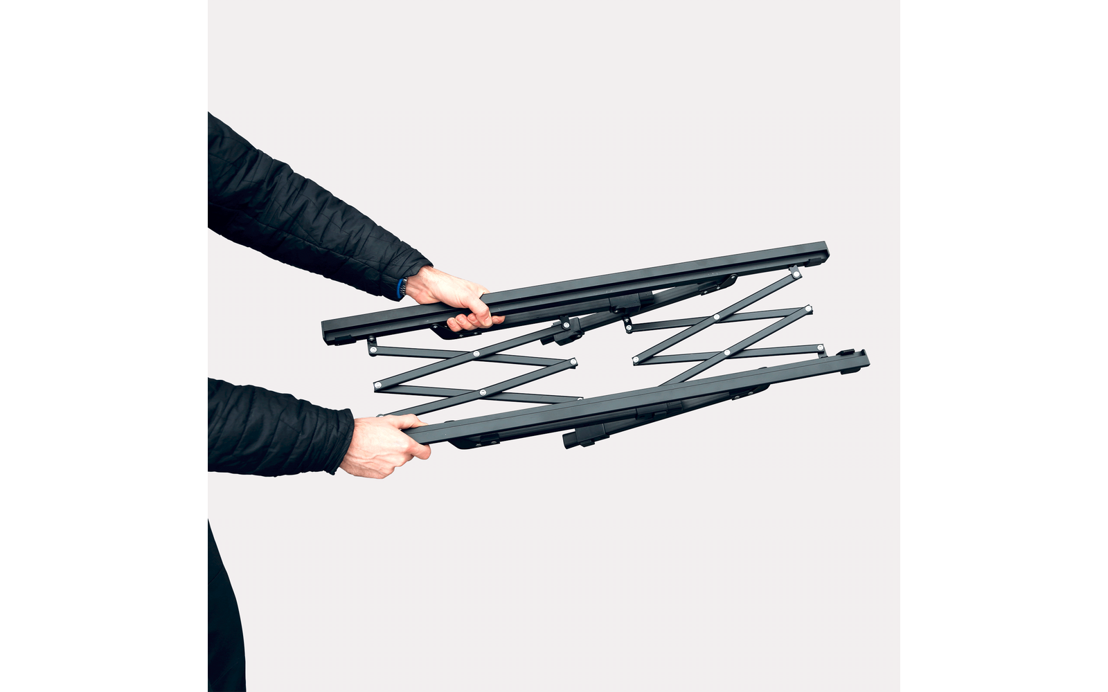 Sammenleggbart campingbord 89x60 cm høydejusterbart aluminium - Horntools sammenrullet bordplate