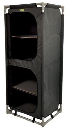 Sammenleggbart campingskap 47x57x140 cm aluminium grå forfra