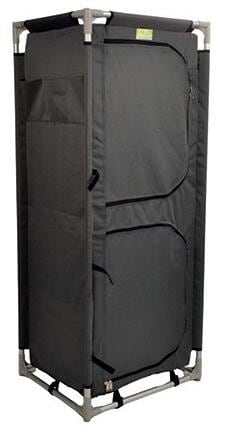 Sammenleggbart campingskap 47x57x140 cm aluminium grå bakside