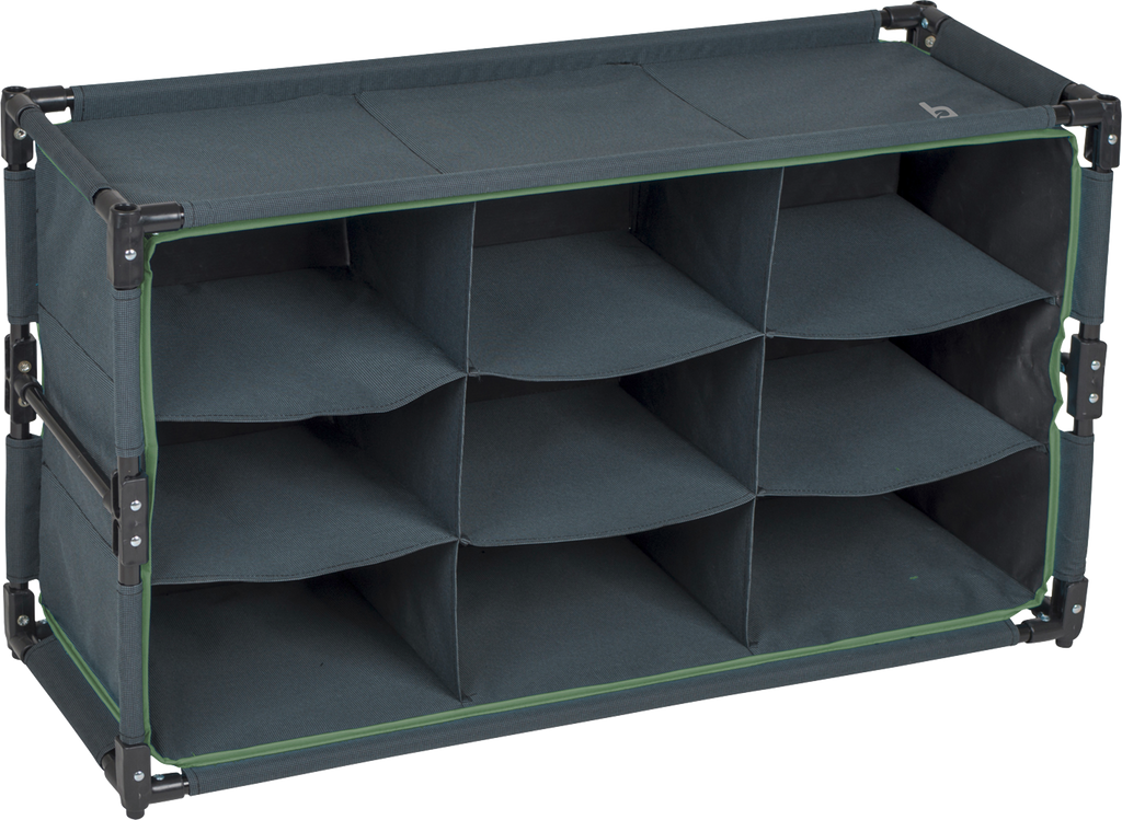 Sammenleggbart campingskap med 9 rom 84x51x30 cm - Bo-Camp forfra