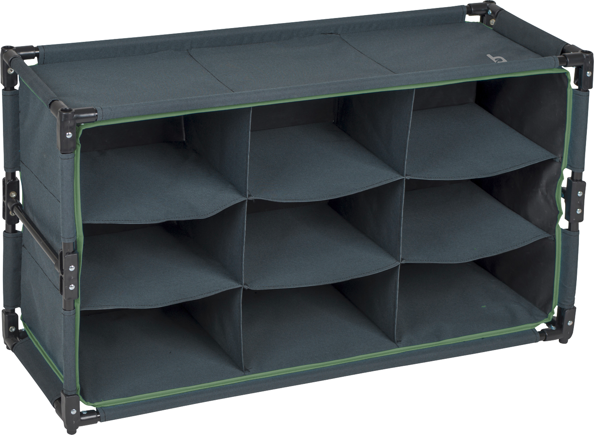 Sammenleggbart campingskap med 9 rom 84x51x30 cm - Bo-Camp forfra