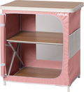 Sammenleggbart campingskap Beachy 80x48x80 cm pastellrosa forfra