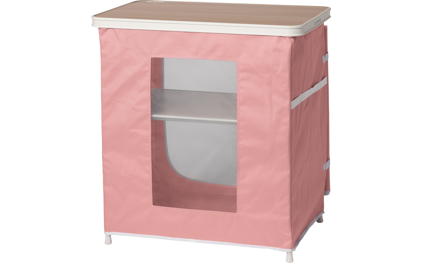 Sammenleggbart campingskap Beachy 80x48x80 cm pastellrosa bakside