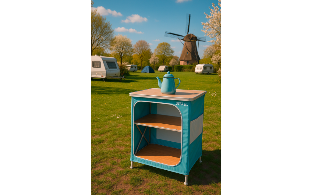Sammenleggbart campingskap Beachy 80x48x80 cm pastellrosa montert