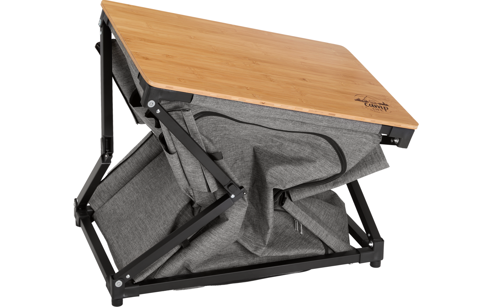 Oversikt over to rom i Sammenleggbart campingskap Capri 85x81x48 cm aluminium