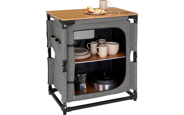 Sammenleggbart campingskap Capri 85x81x48 cm aluminium med praktiske sidelommer