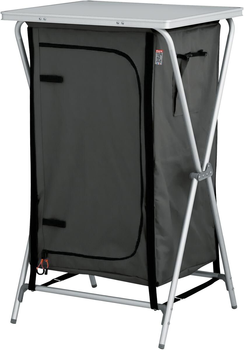 Sammenleggbart campingskap Cozumel 60x50x90 cm mørkegrå front