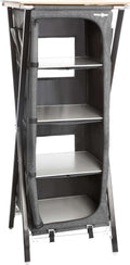 Sammenleggbart campingskap Mercury Cross Square HS bambusplate - Brunner for campingbruk
