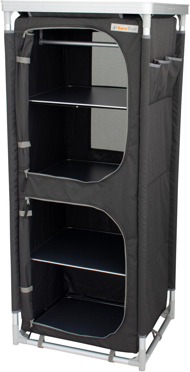 Sammenleggbart campingskap Paris 61x50x142 cm med klesstang forfra