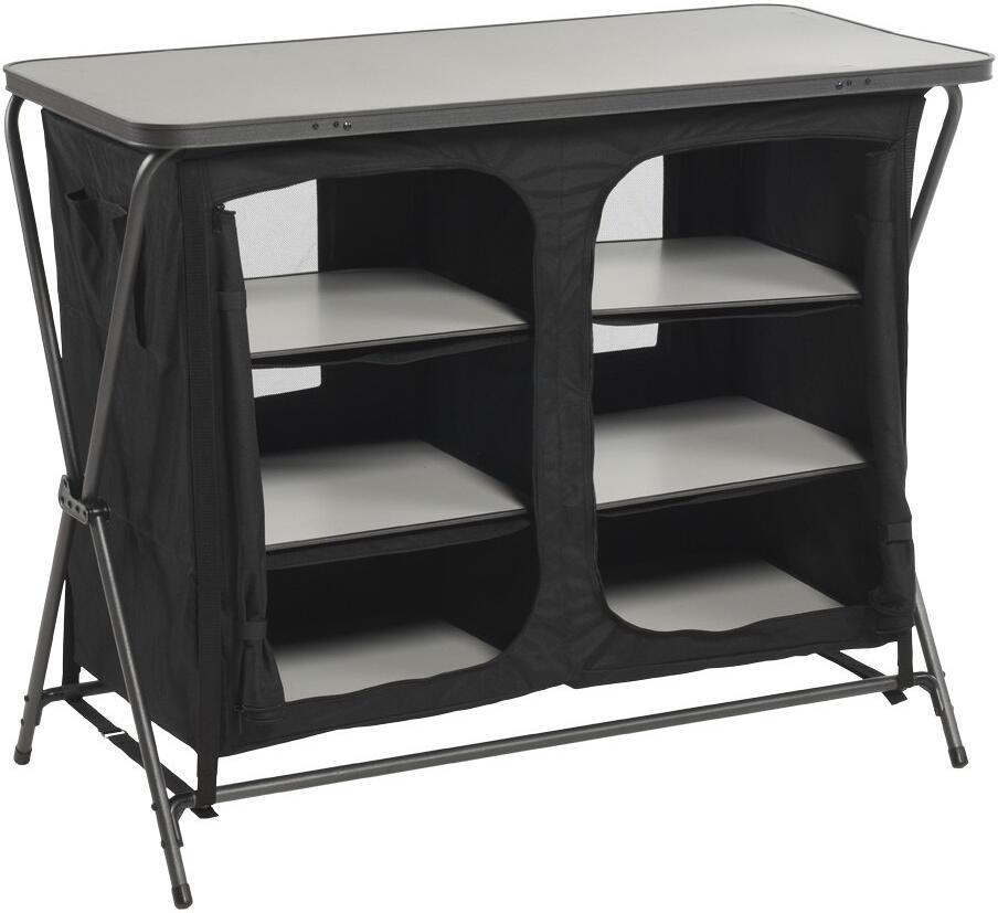 Sammenleggbart campingskap S6 110x53x88 cm svart forfra