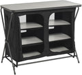 Sammenleggbart campingskap S6 110x53x88 cm svart forfra
