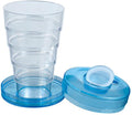 sammenleggbart glass med pilleboks 250 ml plast beaver brand forfra