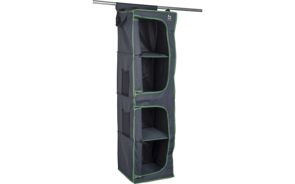 Sammenleggbart hengeskap med 4 rom og 2 dører, svart - Bo-Camp bakside