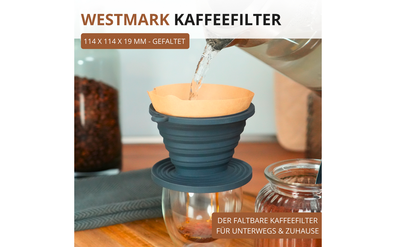 Sammenleggbart kaffefilter i silikon størrelse 2 Westmark bakside