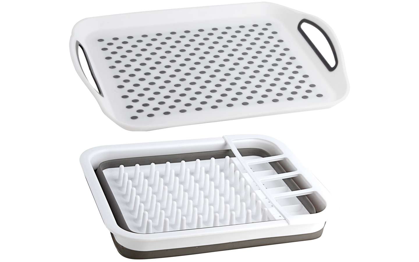 Sammenleggbart oppvaskstativ Dropper Fold Away 36,5 x 31 cm Brunner forfra
