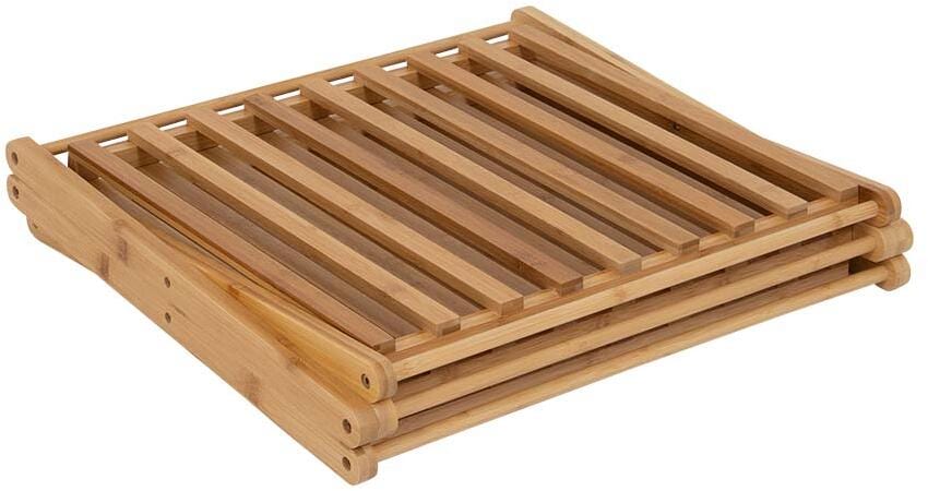 Sammenleggbart skap Fitzroy M bambus 50x40x54cm 3 hyller - Bo-Camp montert
