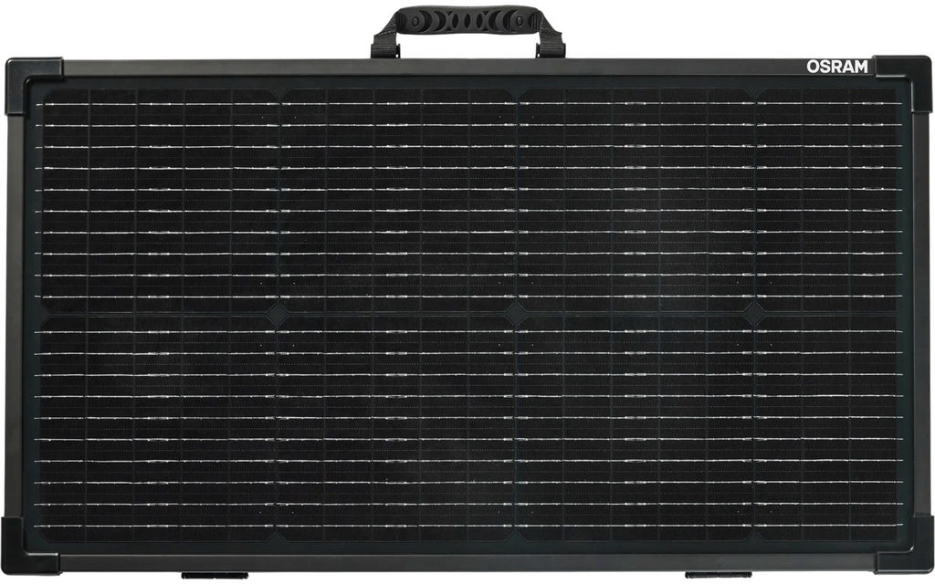 Detalj av sammenleggbart solcellepanel 100W for 12V fritidsbatterier - Osram