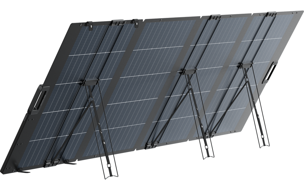 Nærbilde av solcelleceller på sammenleggbart solcellepanel 400 W IP68 10,2 kg - EcoFlow