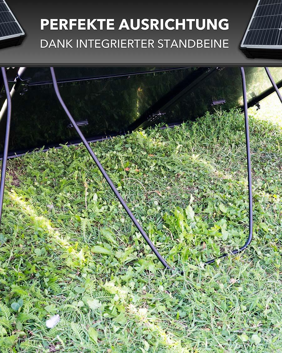 Detalj av sammenleggbart solcellepanel HighPower solkoffert