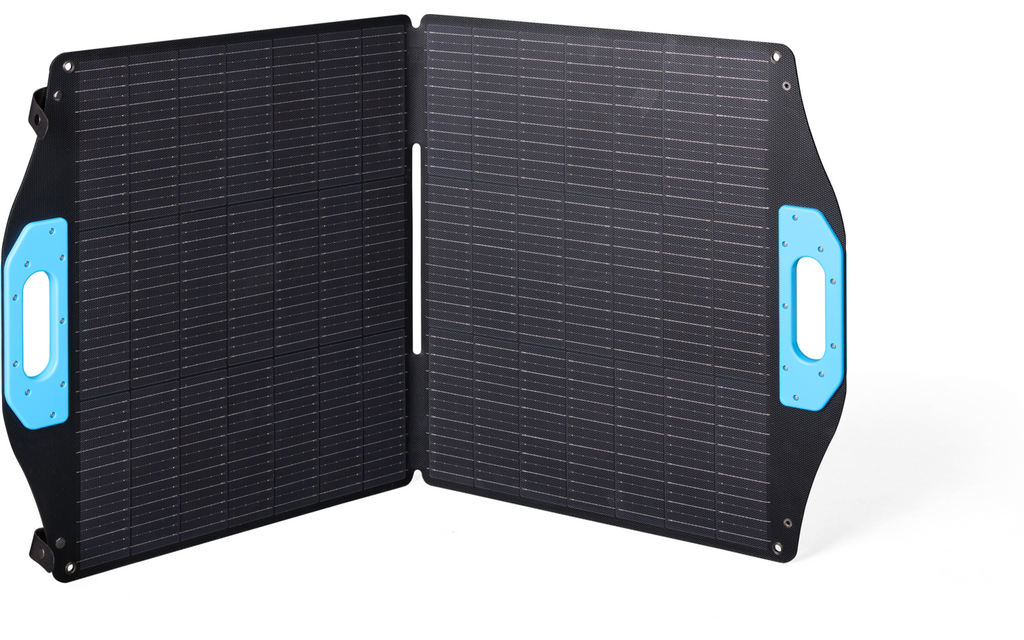 Sammenleggbart solcellepanel komplettsett 100 W bakside