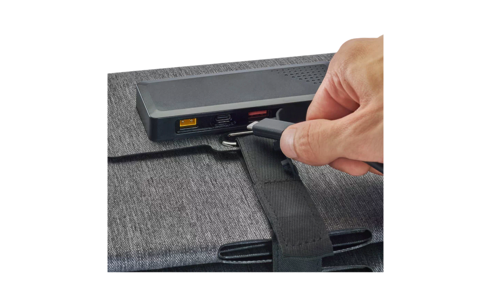Sammenleggbart solcellepanel MSP SunGrid 72 W med USB pakket sammen