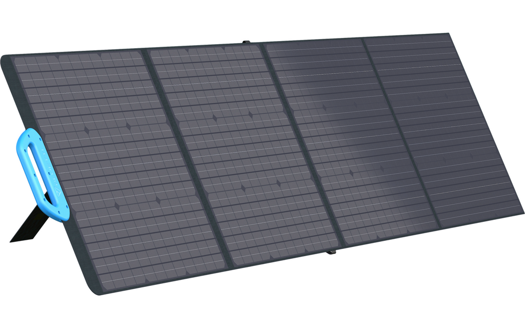 Sammenleggbart solcellepanel PV 120 W monokrystallinsk - Bluetti montert utendørs