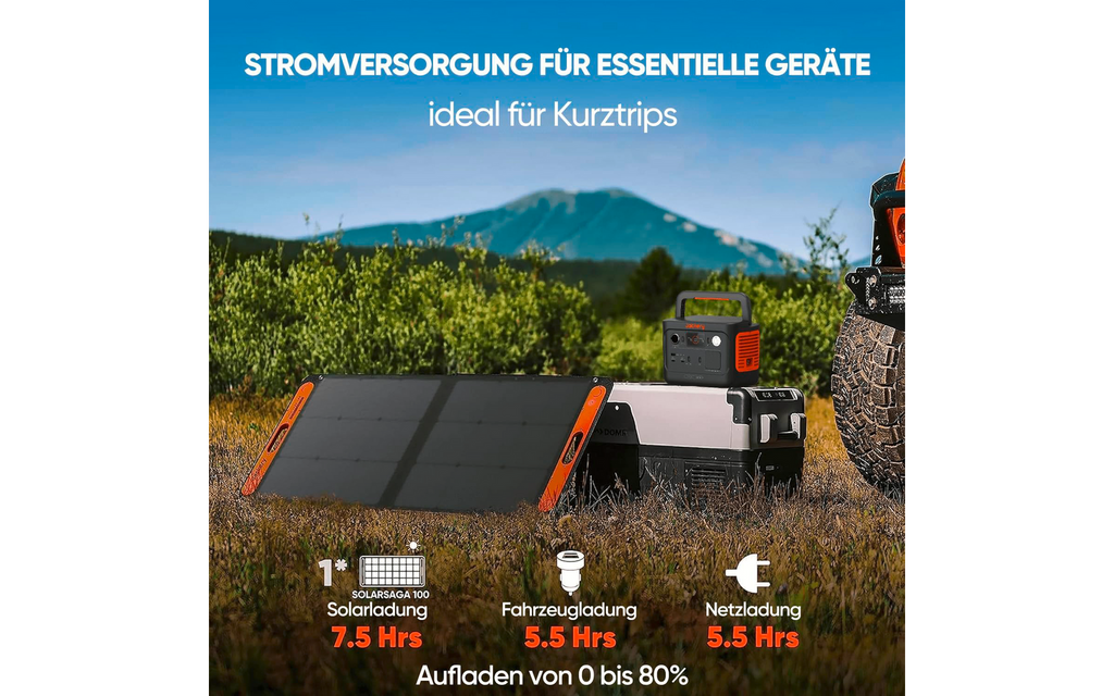Sammenleggbart solcellepanel SolarSaga 100W monokrystallin bakside