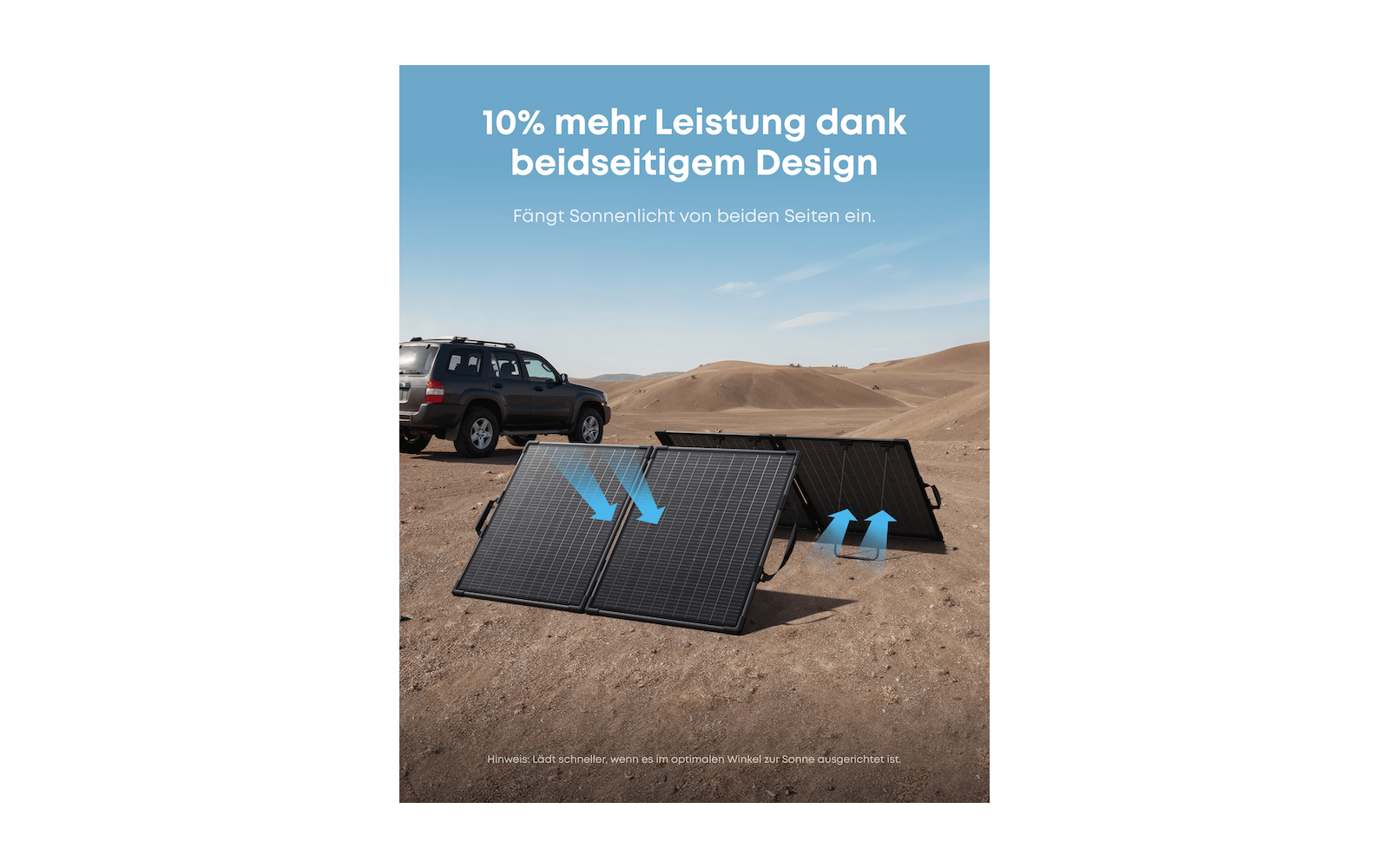 Detalj av sammenleggbart solcellepanel Solix PS200B 100 W bifasialt IP68
