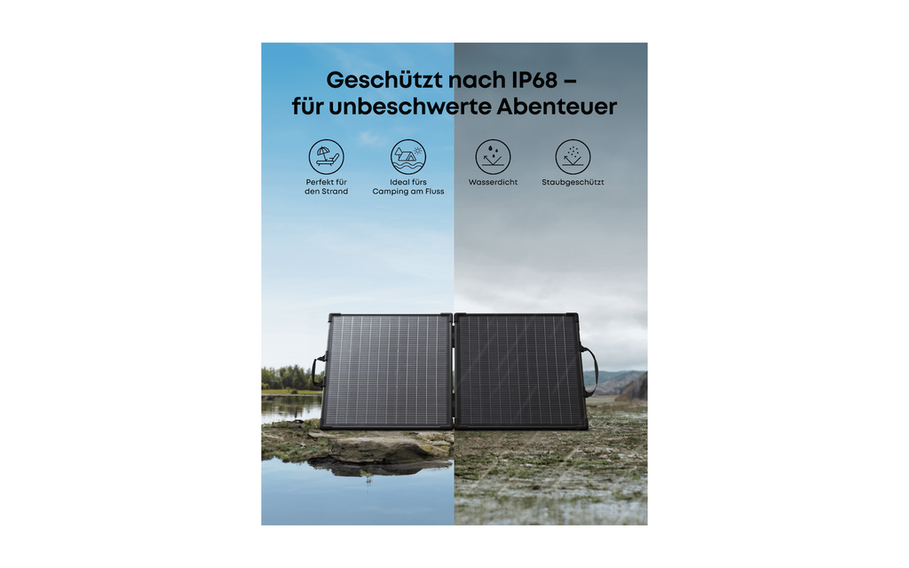 Kabeltilkobling på sammenleggbart solcellepanel Solix PS200B 100 W bifasialt IP68