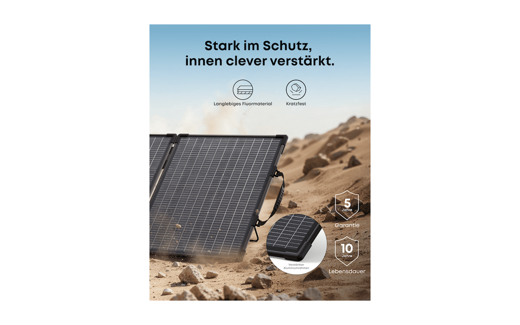 Sammenleggbart solcellepanel Solix PS200B 100 W bifasialt IP68 sammenbrettet