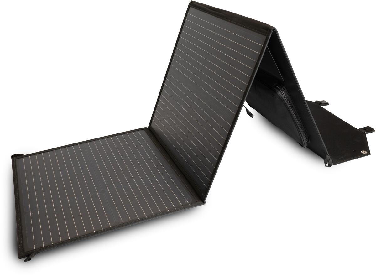 Sammenleggbart solcellepanel SP med dual USB-utgang - FLYBAT forfra