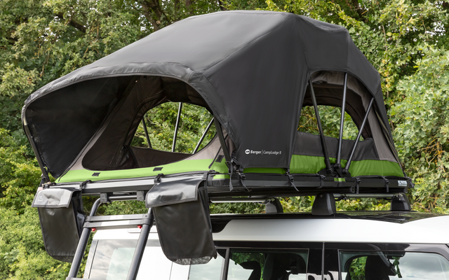 Sammenleggbart taktelt CampLodge 2-3 personer 210 x 120 cm, 50 kg sett bakfra
